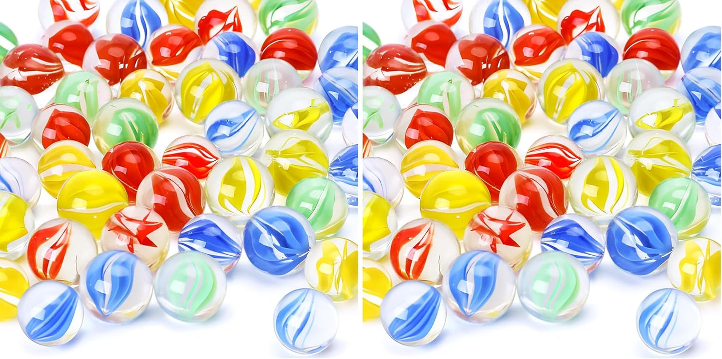 LovesTown 100PCS Glass Marbles Bulk, for Kids Marble Run Game, DIY and Home Decoration