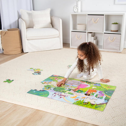 Melissa & Doug Fairy Tale Castle, Storybook Princess Themed Jumbo Floor Puzzle, 48-Piece Jigsaw Puzzle, 3 x 2 Foot Toddler Puzzles for Kids Ages 3+
