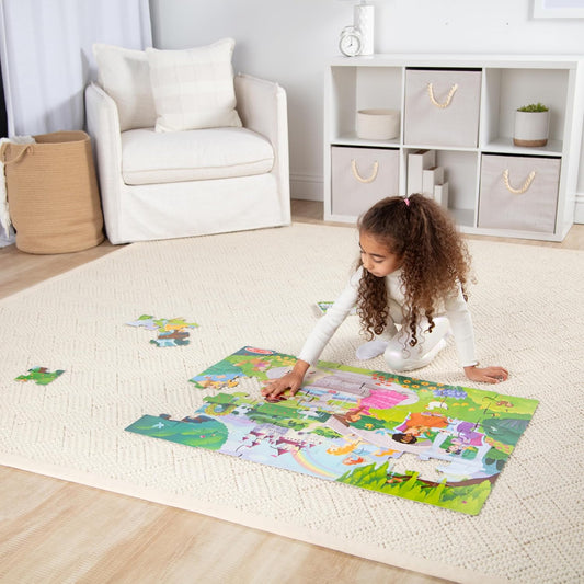 Melissa & Doug Fairy Tale Castle, Storybook Princess Themed Jumbo Floor Puzzle, 48-Piece Jigsaw Puzzle, 3 x 2 Foot Toddler Puzzles for Kids Ages 3+