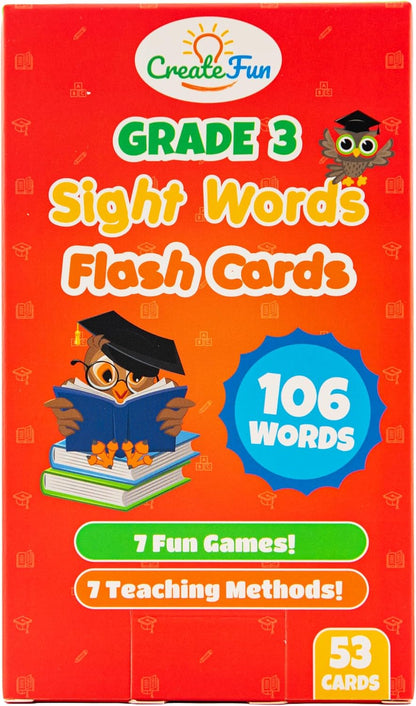 106 Sight Words Flash Cards Pre K for Ages 3-4, Dolch & Fry Sight Word Reading Games, Homeschool Supplies for Preschool with 7 Educational Game Ideas
