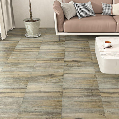 Wallercity White Marble Peel and Stick Vinyl Floor Tiles 6-Pack 12x12 Inches Self Adhesive Waterproof Flooring Planks for Bathroom Kitchen Bedrooms Stick on Floor Tiles Laminate Sheets Vinyl Flooring