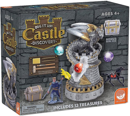 MindWare Dig It Up! Castle Discovery – Fantasy-Themed Excavation Kit for Kids, Includes 12 Dig Bricks, Tools, and Instructions, Ages 4+
