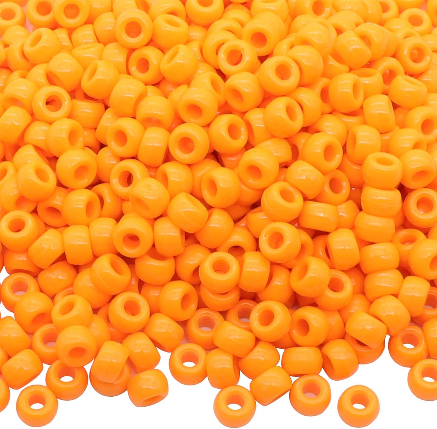 Auvoua 1000Pcs Pony Beads Bracelet 9mm Yellow Plastic Barrel Pony Beads for Necklace,Hair Beads for Braids,Key Chain,Jewelry Making (Yellow)