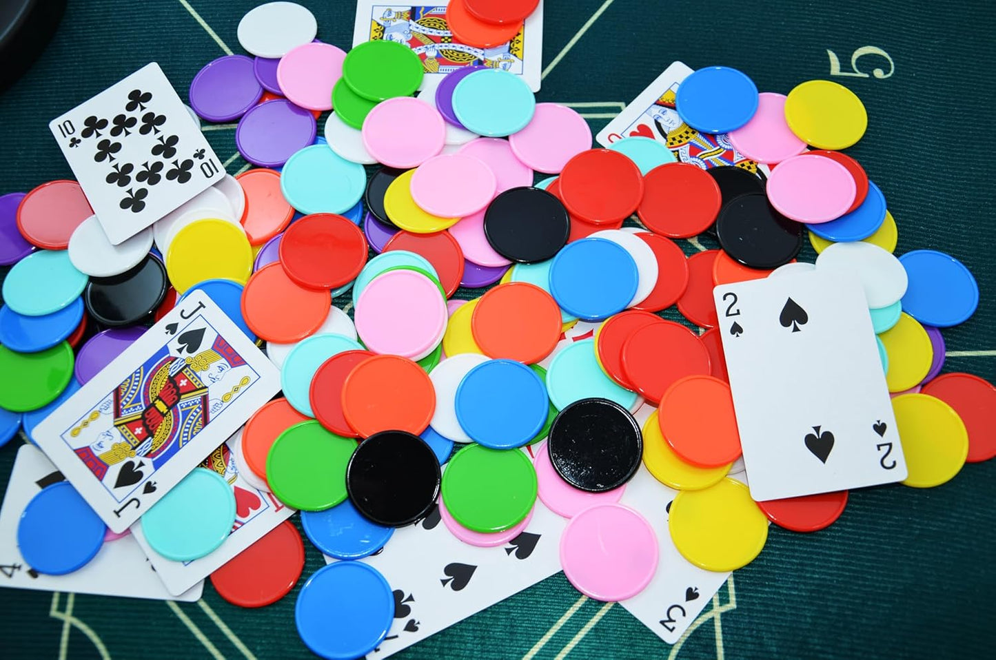 Smartdealspro 1 1/2 Inch 37mm 10 Colors Opaque Plastic Poker Chips Counting Discs Markers Counters with Box for Casino Card Games Math Learning