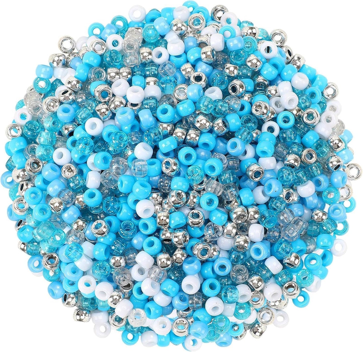 UPINS 1200Pcs Christmas Pony Beads Friendship Plastic Small Hair Beads Red Green White Pony Beads for Necklace Supplies (Christmas)