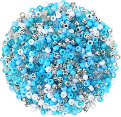 UPINS 1200Pcs Christmas Pony Beads Friendship Plastic Small Hair Beads Red Green White Pony Beads for Necklace Supplies (Christmas)