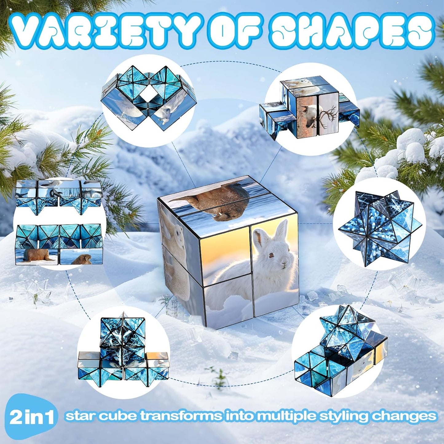Star Cube Magic Cube Set, 2 in 1 Yoshimoto Cube for Kids and Adults, Toy for Boys and Girls Ages 8-12