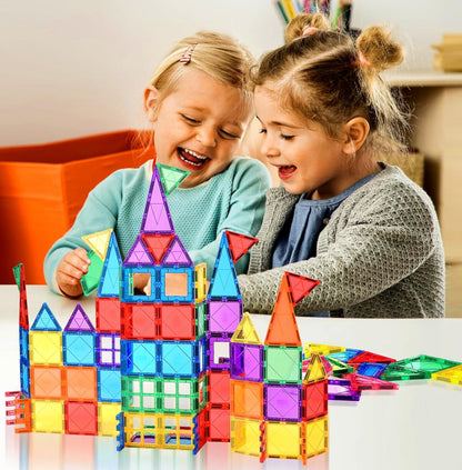 NVHH 100PCS Magnetic Tiles Blocks for Kids Ages 3-5 4-8,STEM Learning Educational Preschool Magnet Building Toys for Toddlers,Christmas Birthday Gifts Toys for 3 4 5 6 7 8+ Year Old Boys Girls