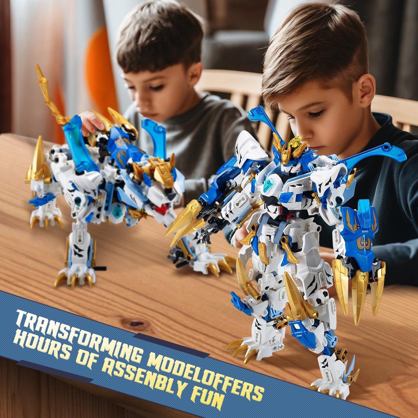 TIALLOW Pterodactyl Robot 2 in 1 Building Toy Sets, Dinosaurs Mech Transforming Building Block Model, Mecha Action Figures Pterosaur Building Kits, for Boys, Adult Age 8-12 (Pterodactyl)