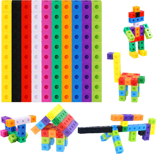 SpriteGru Math Linking Cubes, Math Cubes Manipulatives with Activity Cards Linking Cube Math Counters for Kids Kindergarten Learning Activities