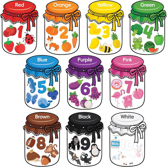 10Pcs Magnetic Color Sorting Set 60 Fridge Magnets for Kids Refrigerator Magnets for Early Education Color Sorting Fine Motor Skills