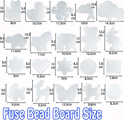 Yowamho 7pcs 5mm Fuse Bead Board - 7pcs Patterns, Squares Can be Pieced Together, Fuse Beads Pegboards is Suitable for DIY Crafts.