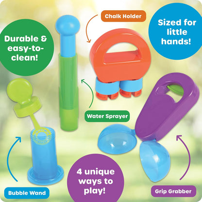 Learning Resources Helping Hands Outdoor Sensory Tools - Sensory Bin Toys, Outside Toddler Activities, Fine Motor Toy, Water and Sand Scoop Toys for Toddlers, Toddler Beach Activity Accessories
