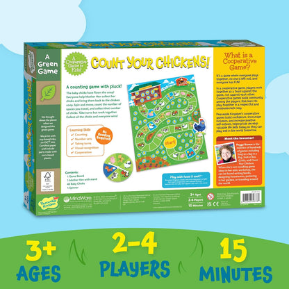 Peaceable Kingdom Count Your Chickens Award Winning Cooperative Counting Game for 2 to 4 Kids Ages 3+ - Premium Play Edition