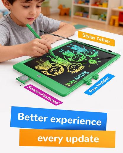 KOKODI LCD Writing Tablet, 12 Inch Colorful Toddler Doodle Board Drawing Tablet, Erasable Reusable Electronic Drawing Pads, Educational and Learning Toy for 3-6 Years Old Boy and Girls(Blue)