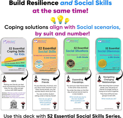 Mind Brain Emotion 52 Essential Conversations for Home, Therapy, Speech, School Classroom - Conversation Cards for Kids, Family, Teacher & Counselor to Build Growth Mindset & Communication Skills