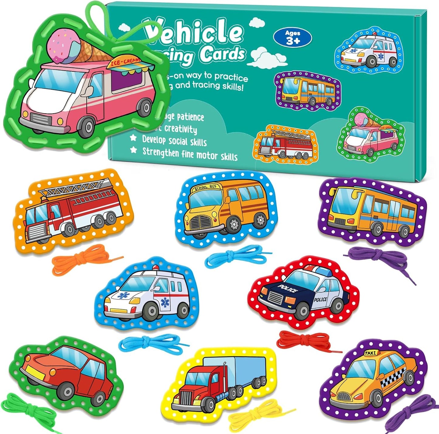 Quilinz Lacing Cards,Sewing Kit for Kids,Fine Motor Toys,Shoe Tying Practice,Classroom Must Haves,Manipulatives for Preschoolers,Homeschool Supplies,Preschool Learning Activities,Toddler Crafts