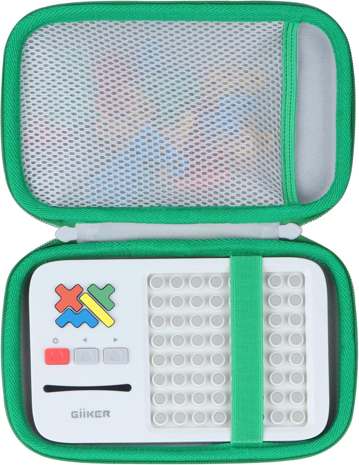 Lebakort Storage Case Compatible with GiiKER Super Blocks Pattern Matching Puzzle Original 1000+ Challenges Brain Teaser (Off White + Red Case)