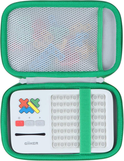 Lebakort Storage Case Compatible with GiiKER Super Blocks Pattern Matching Puzzle Original 1000+ Challenges Brain Teaser (Off White + Red Case)