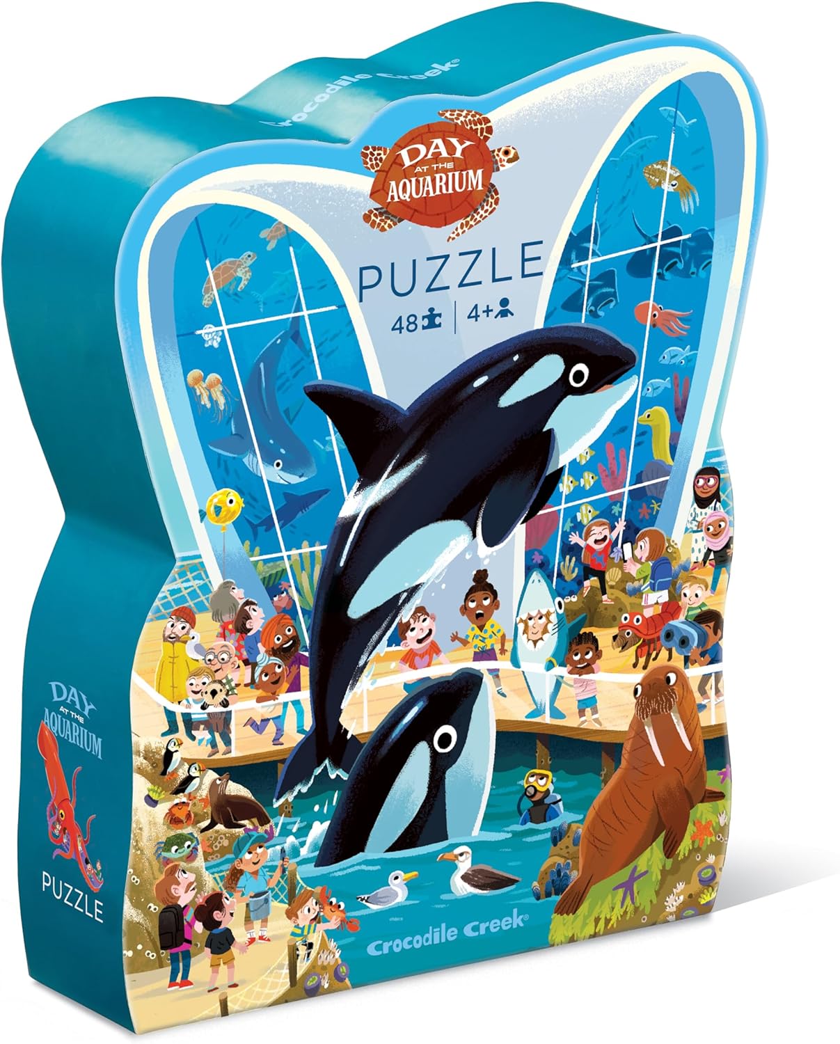 Crocodile Creek Above + Below 48-Piece Jigsaw Floor Puzzle - Fun Floor Puzzles for Kids Ages 4-8, Jumbo Unicorn