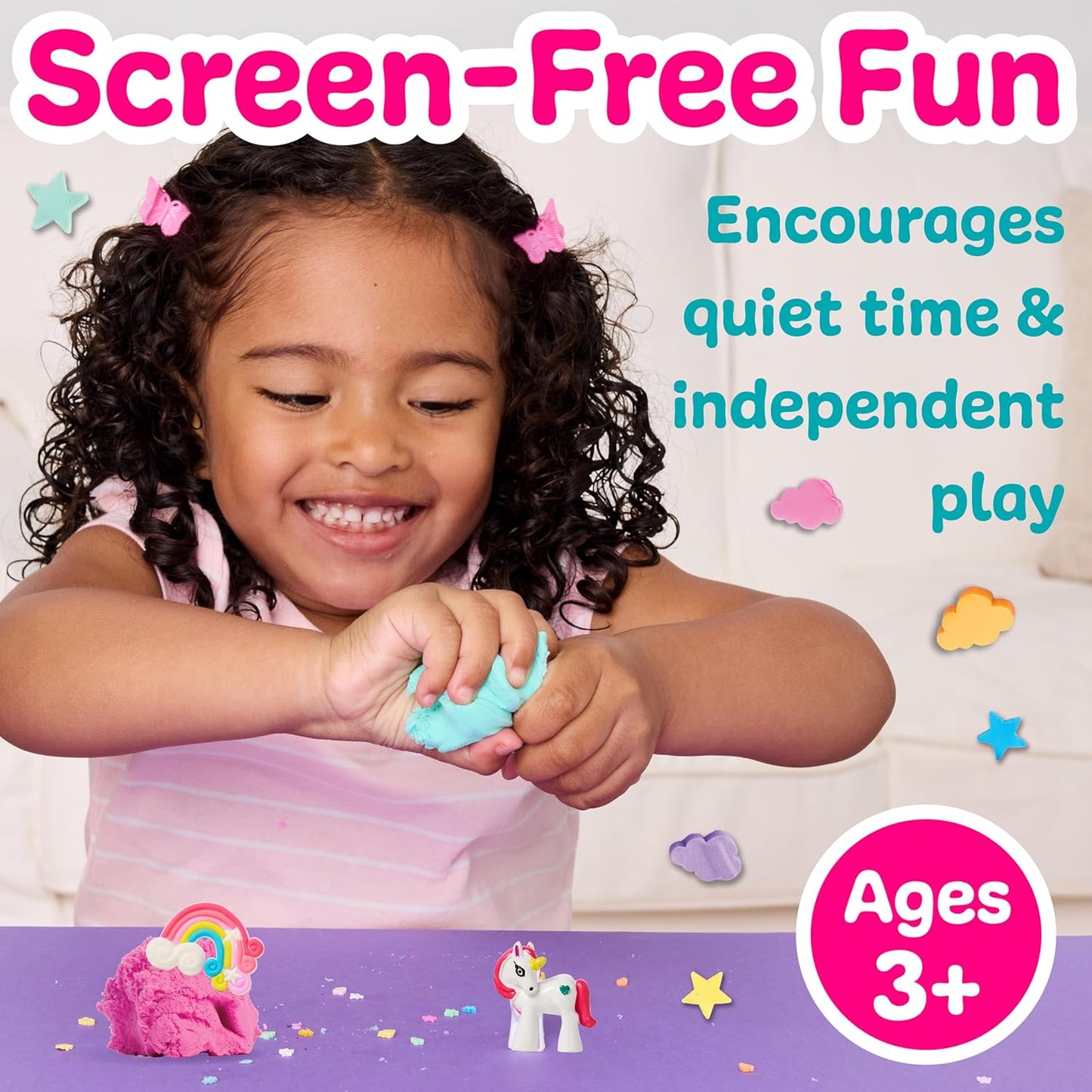 Creativity for Kids Sensory Minis Construction Kit | Cloud Clay Sensory Toy with Excavator for Kids | Spring Crafts that are Mess-Free, Screen-Free Travel Toy (Ages 3+)
