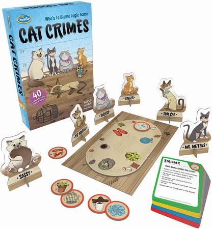 Think Fun Cat Crimes Brain Game and Brainteaser for Boys and Girls Age 8 and Up - A Smart Game with a Fun Theme and Hilarious Artwork, (1550)