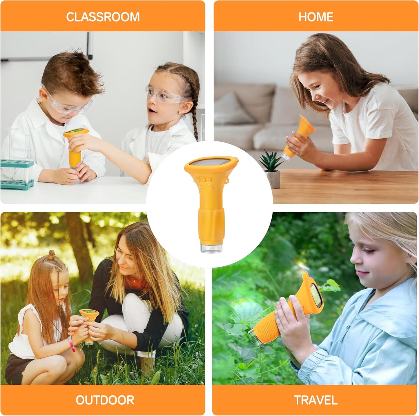 Kids Microscope Pocket Microscope, 2" IPS Screen 1000X Portable Microscope for Kids, Photo and Video Camera, Christmas Birthday Gifts for Age 3 4 5 6 7 8 9 10 11 12 Girls Boys
