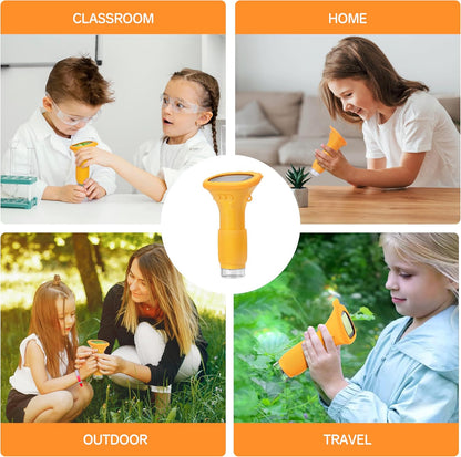 Kids Microscope Pocket Microscope, 2" IPS Screen 1000X Portable Microscope for Kids, Photo and Video Camera, Christmas Birthday Gifts for Age 3 4 5 6 7 8 9 10 11 12 Girls Boys