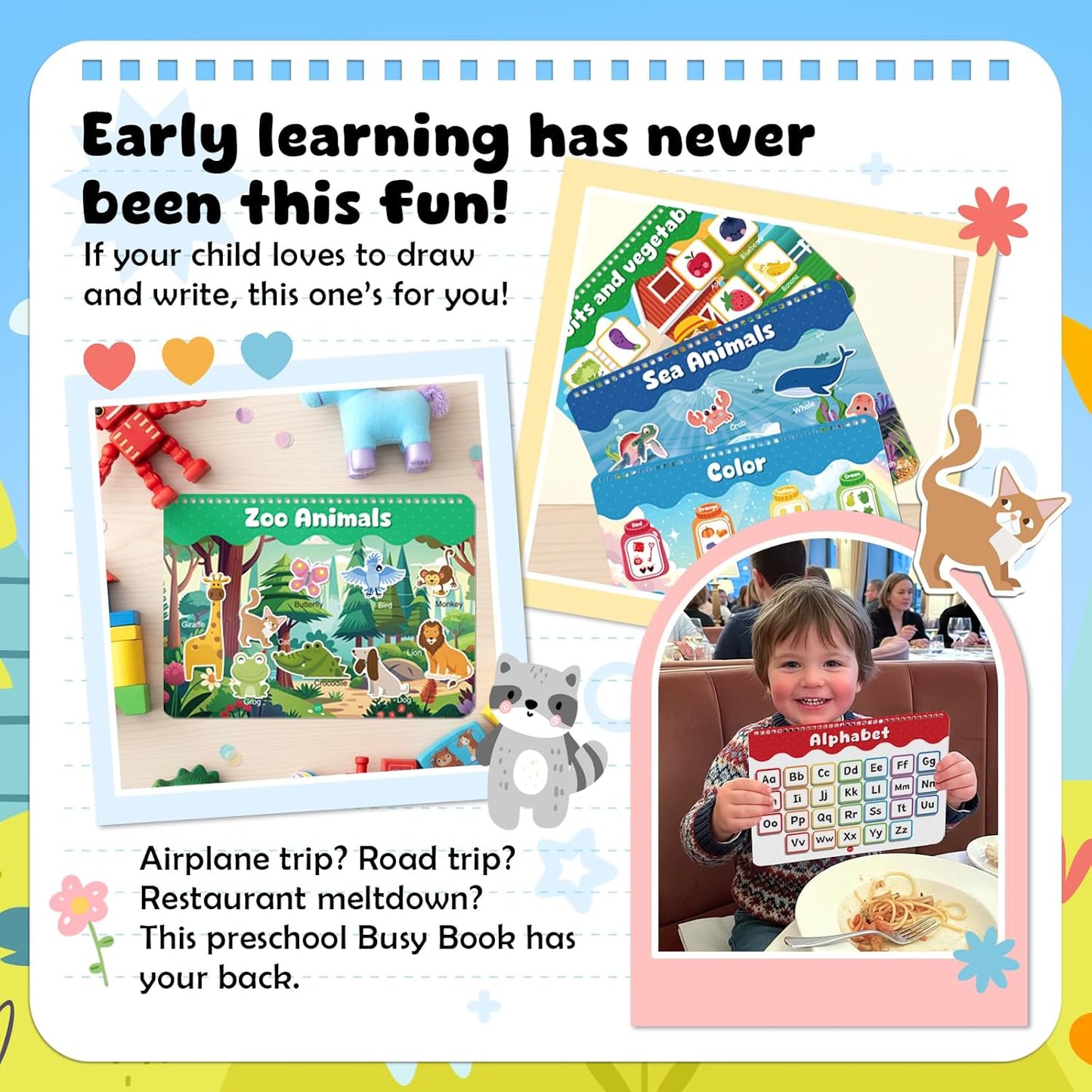 Montessori Busy Book for Toddlers 3-5, Activity Books for Kids, Toddler Busy Book for Preschool and Kindergarten Learning Activities