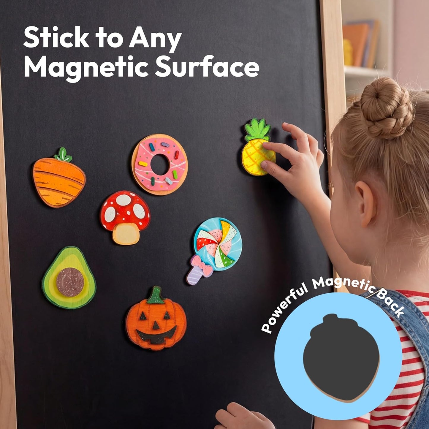 JOYIN 12 Wooden Magnet Creativity Arts & Crafts Painting Kit for Kids, Decorate Your Own Painting Gift for Halloween Crafts, Birthday Parties and Family Crafts, Party Favors for Boys Girls