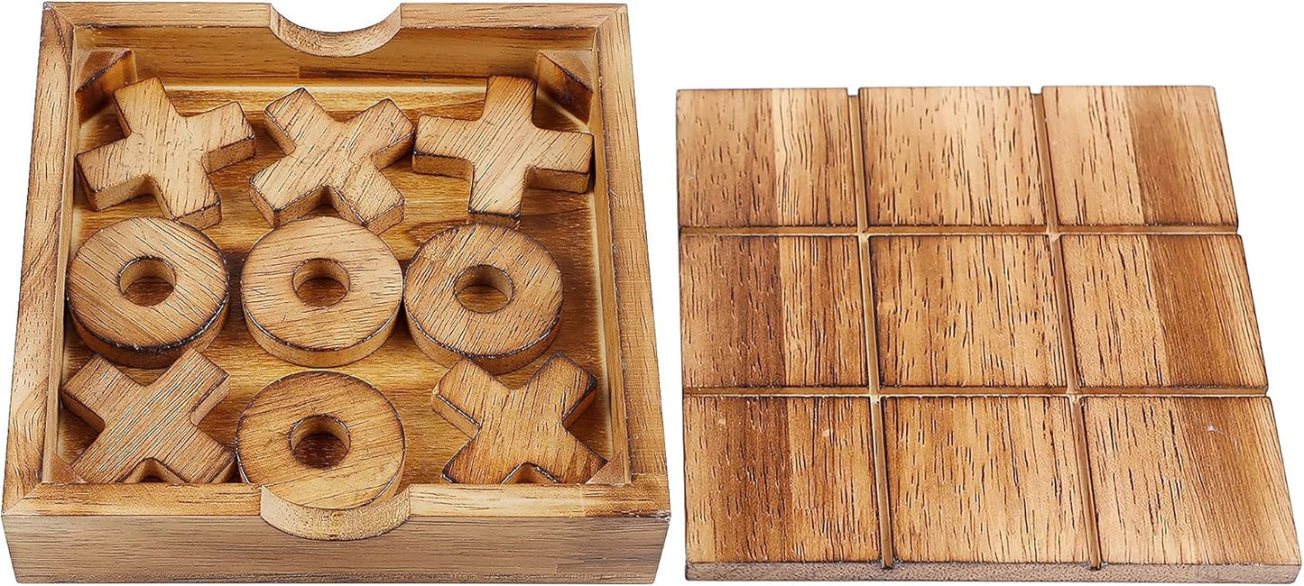 Glintoper Shut The Box & 4 in a Row Tables Game Set, Classic Wood Dice Game with Numbers & Line Up 4 Game for Kids Family, Living Room Rustic Coffee Table Decor, Travel Game Strategy Board Games