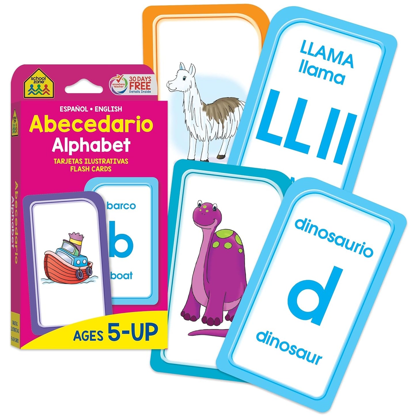 School Zone Preschool Bilingual Spanish/English 2-Pack Flash Cards: 112 Cards, Pre-K, Kindergarten, Tarjetas Ilustratives Español/Inglés, Alphabet, Colors, Shapes, ESL (Spanish Edition)