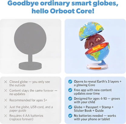 PlayShifu Globe for Kids– Orboot Earth: Interactive Kids Globe with 1000+ Facts on Animals, Places & Monuments | Tech-Powered Learning Toy & STEM Gift for Kids Ages 4–10