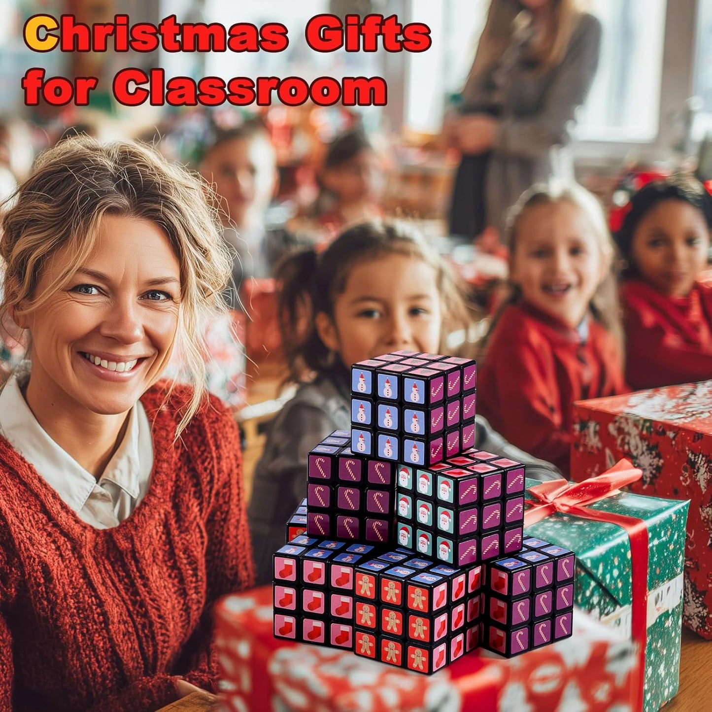 48 Pack Mini Cube Bulk, 1.18 Inch 3x3x3 Small Puzzle Cubes Set, Birthday Party Favors, Classroom Rewards Prizes, Stocking Stuffers, Easter Basket Fillers for Kids