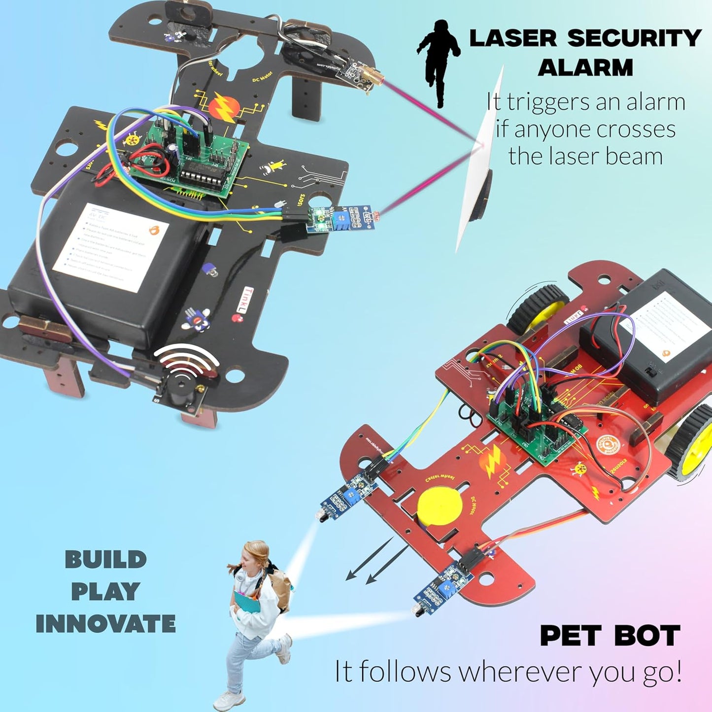 Butterfly EduFields 10-in-1 STEM Robotics Kit for Kids Ages 8-14 | Electronics & Engineering Science Kit with Circuit Board Projects | Educational Robot Building Kit