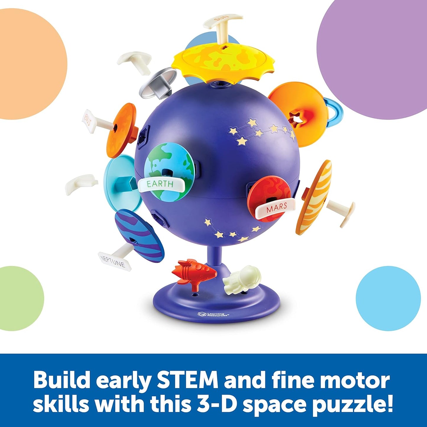 Learning Resources Solar System Puzzle Globe - Space Toys for Toddlers, STEM for Kids, Sorting and Matching, Fine Motor Skills, 21 Pieces, Age 3+