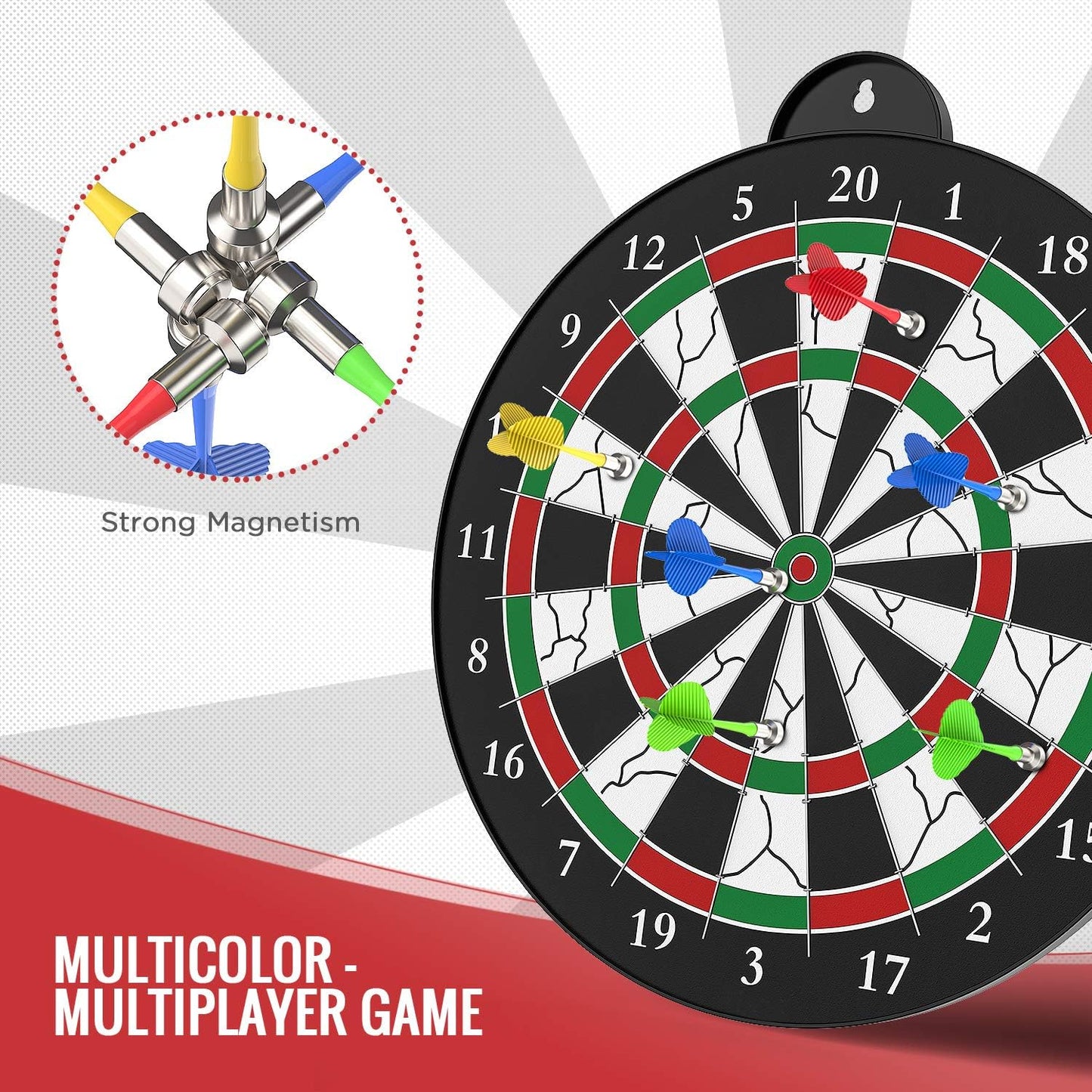 Dart Board - 12pcs Magnetic Darts - Excellent Indoor Game and Party Games - Gifts for 5 6 7 8 9 10 11 12 Year Old Boy Kids