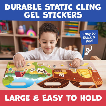 Sticker Book for Toddlers 1-3 - Reusable Sticker Book for Toddlers 2-4 Years, Stickers for Kids, Toddler Travel Toys, Airplane Toys for Toddler 1-3 - Birthday Gifts for 3 Year Old Boys, Girls 2-4