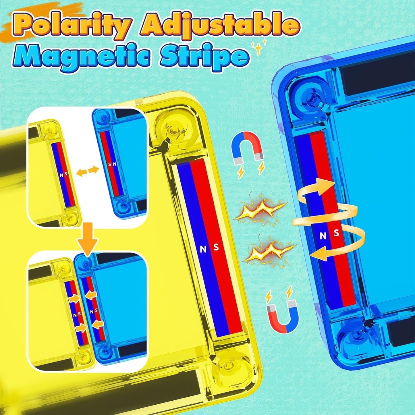 40PCS Magnetic Tiles Mini Travel Essentials Toddler Toys with Case Set, Preschool Montessori Education Magnetic Building Blocks Games Sensory Toys for 3 4 5 Year Old Boys Girls Birthday Gifts
