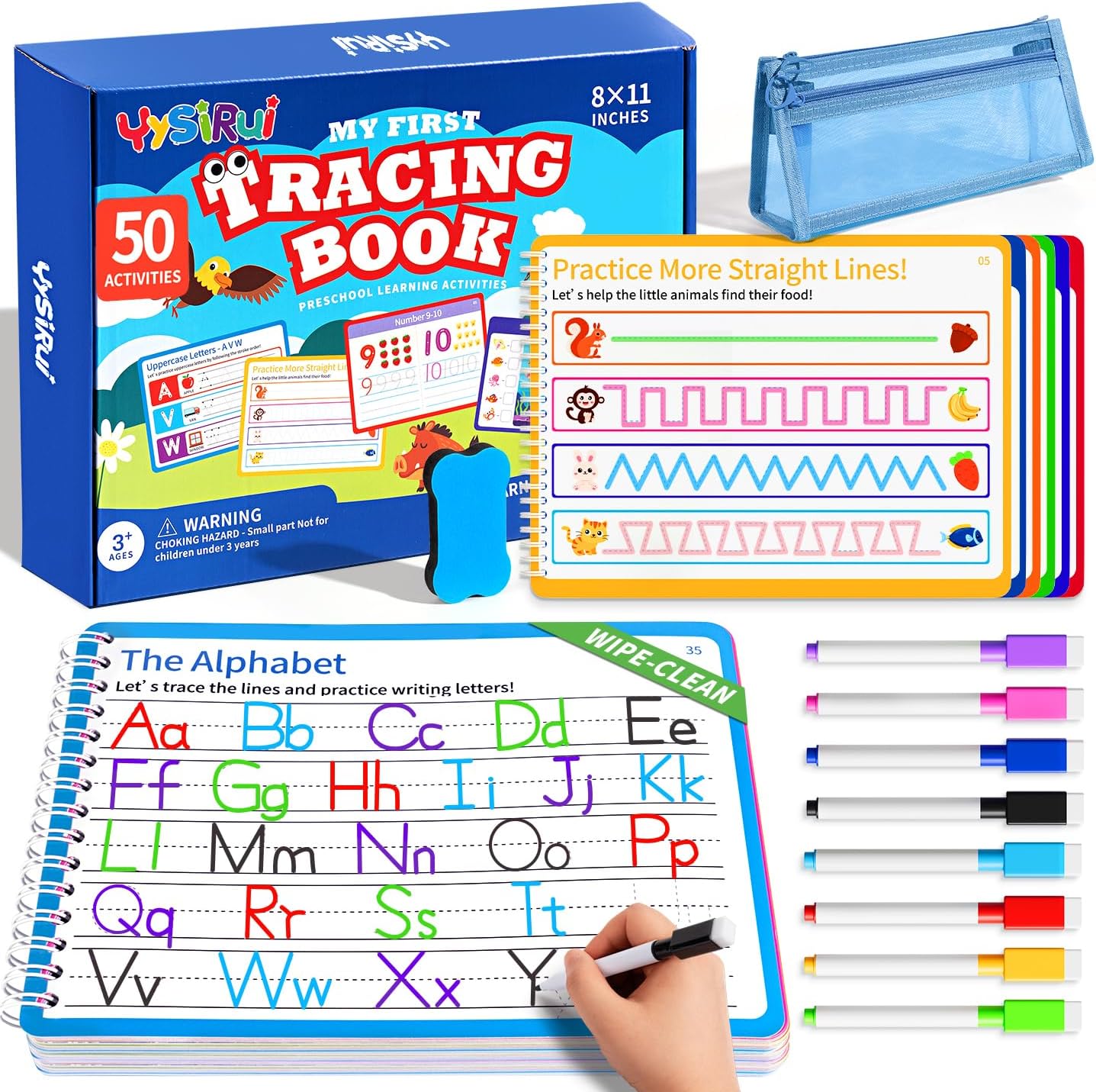 Preschool Learning Activities, Tracing Books for Kids Ages 3+, Toddler Handwriting Practice, Letter Tracing for Kids, Preschool Kindergarten Workbooks 3+, Learning Books for 3+ Years Old