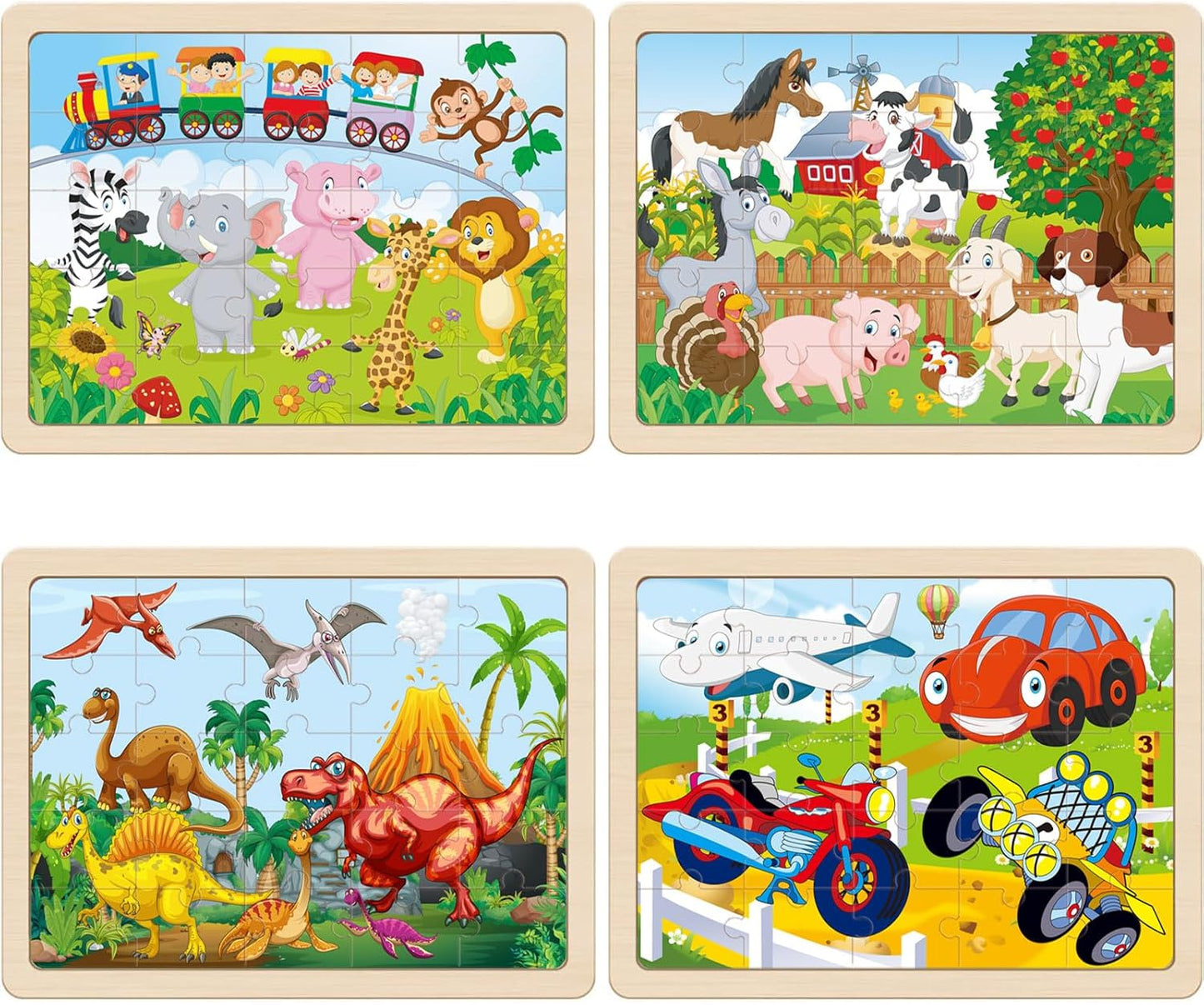 Puzzles for Kids Ages 4-6, Set of 4 Packs with 24-Piece,Preschool Educational Brain Teaser Toys for Boys and Girls 3-8 Years Old