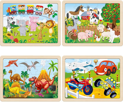 Puzzles for Kids Ages 4-6, Set of 4 Packs with 24-Piece,Preschool Educational Brain Teaser Toys for Boys and Girls 3-8 Years Old