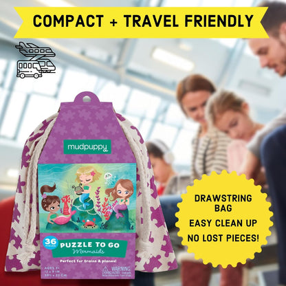 Mudpuppy Unicorn Magic – 36 Piece Puzzle to Go Featuring Sparkly Magical Unicorns Perfect Travel Activity for Children Ages 3 and Up