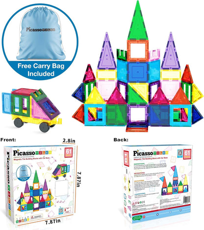 PicassoTiles Window and Door Clip On Magnetic Blocks Magnet Tiles Magnets Building Tile Construction Toy Set STEM Education Toys Learning Kit Stacking Block Playset Boys & Girls Age 3+ PT30