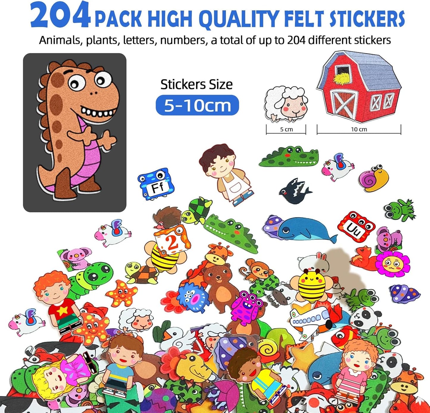 SKOLESK 204Pcs Animals Felt Busy Board Story Set with Storage Bag Preschool Large Wall Storyboard Forest Themed Early Learning Interactive Play Kit Wall Hanging Gift for Toddlers Kids 40 X 28 Inch