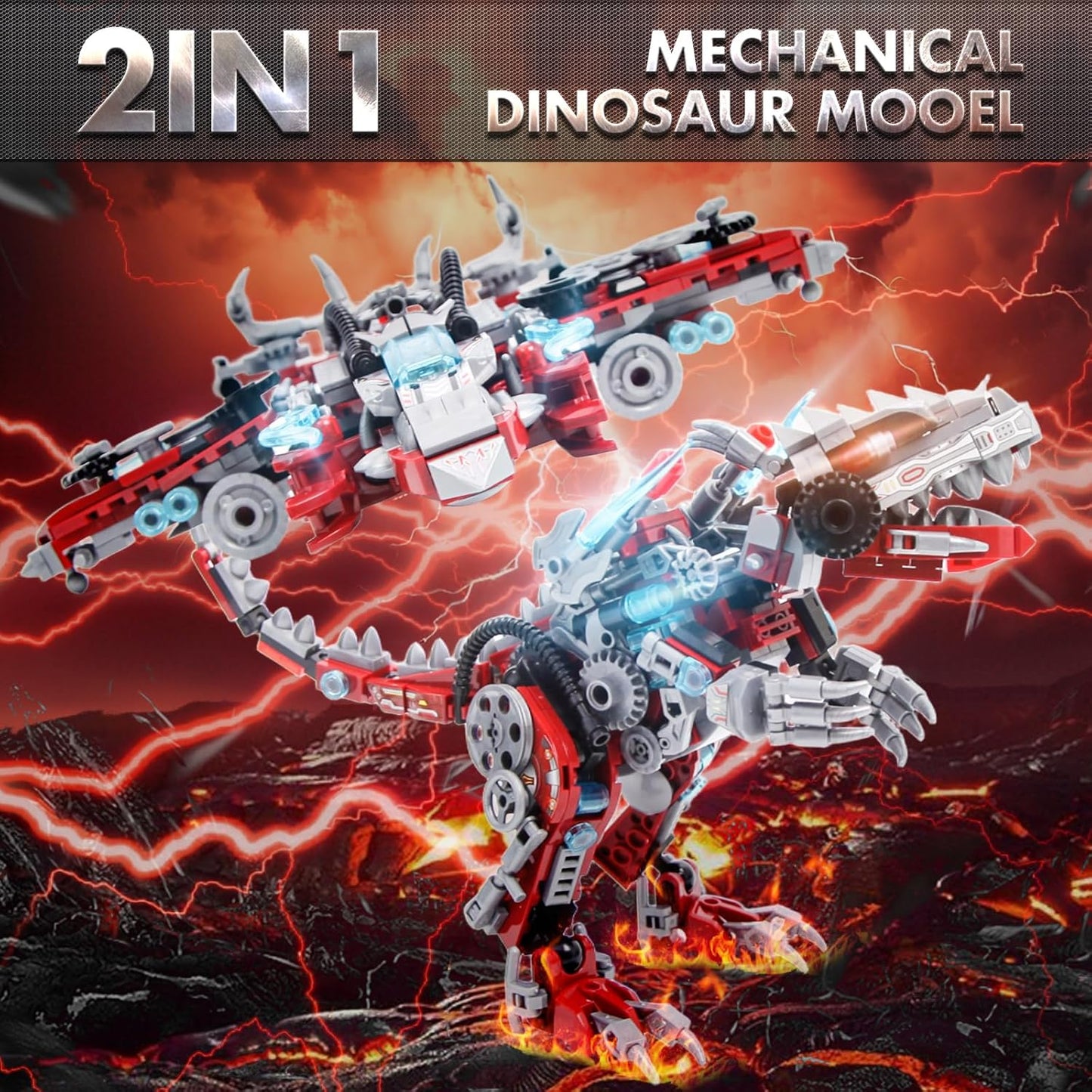 Transforming Robot Mech Building Block Sets, Destroy Warrior City Soldier Mech Model Action Mech Model Building Kit, Cool Robots Toys Gift for Adults and Kids Boys 6 7 8 10+, （542 PCS）