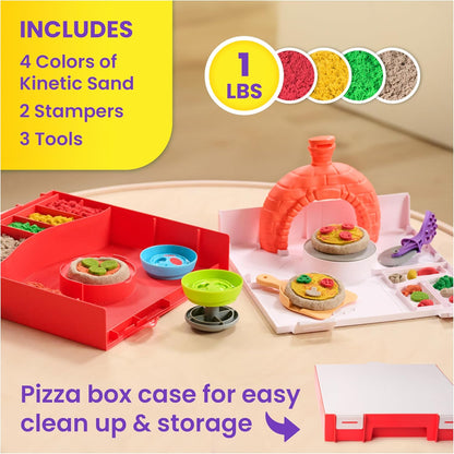 Kinetic Sand, SquishPizza Rising Pizza Oven Playset with 1lb Play Sand & 5 Tools, Play Food Arts & Crafts Kids Toys for Girls & Boys Ages 5 and up