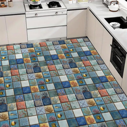 Wall Tiles Peel and Stick 12x12 Inch Ocean Coral Fish Pattern Vinyl Stickers Self Adhesive Tiles for Kitchen Bathroom Shower Laundry Room Aquarium Theme Home Renovation DIY Decor