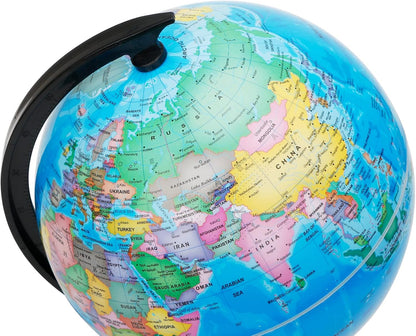 Exerz 8" World Globe - Political Map Educational- Self Assembled School Globe