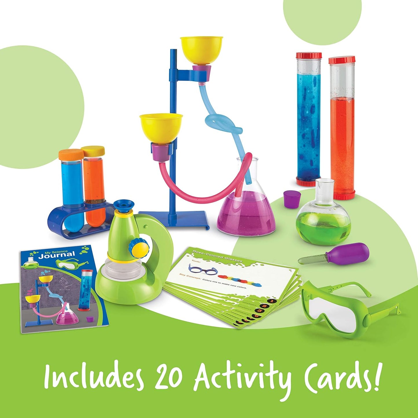 Learning Resources Primary Science Deluxe Lab Set - 45 Pieces, Ages 3+, Experiments for Kids, STEM Toys, Sensory Tube, Microscope for Students